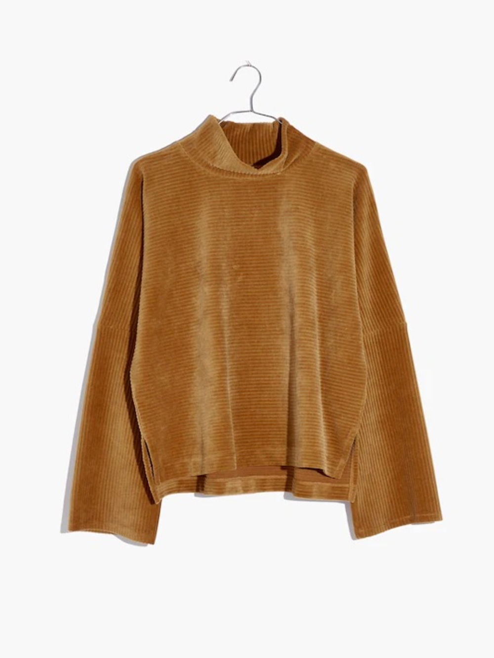 Madewell Texture & Thread Velour Corduroy Mock Neck Top
